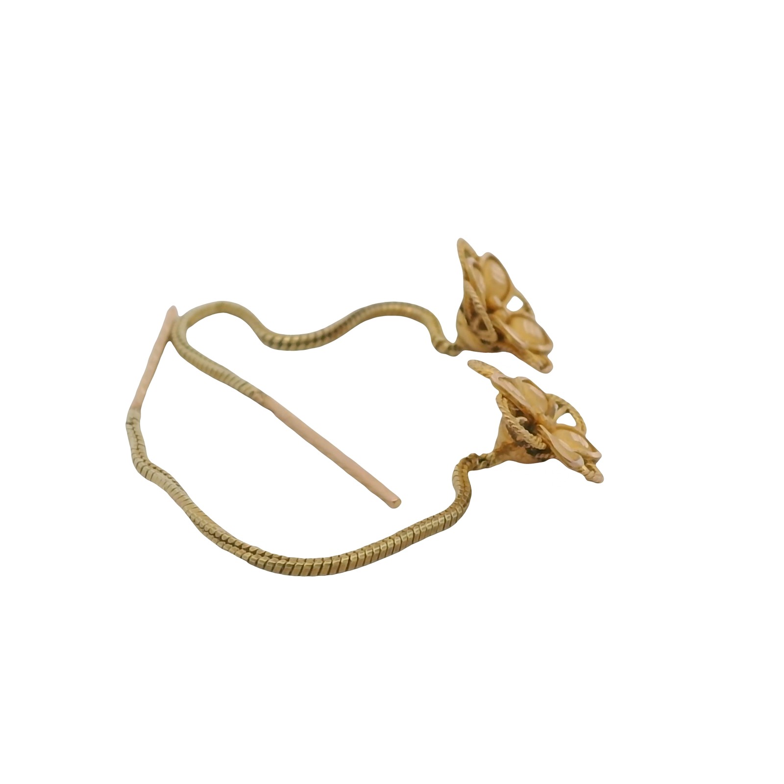 Solid 18kt Yellow Gold Floral Threader Flower 9.4… - image 7