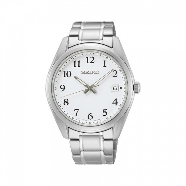 Seiko Herrenuhr SUR459P1 Armbanduhr Uhr Silber Datum Saphirglas Antiallergisch-image
