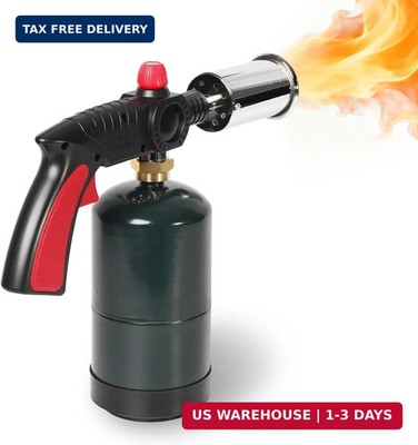 Heavy Duty Propane Torch 3272°F Adjustable Flame Weed Burner BBQ Culinary Torch