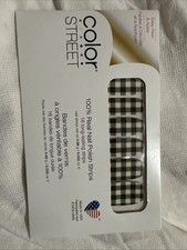 Color Street Plaid About You Dry Polish Strips with Clear Overlay