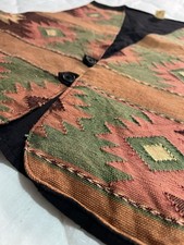 Vintage Guatemalan Embroidered Vest Women s M Artisan Boho Aztec Southwest Woven