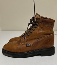 Vintage Justin Original Work Boots Women s Copper L0770 Kiltie Lace Up 7C