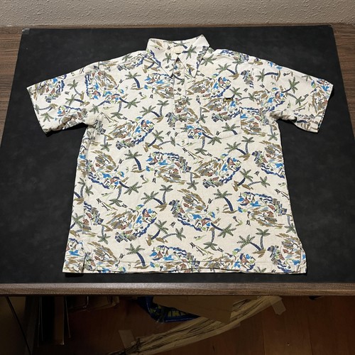 Dr. Martens, Vintage Dr Martens Shirt Linen Hawaiian Print Docs USA Camp Casual Summer 80s