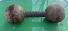 Rare! Antique Cast Iron Globe Dumbbell 20 Pound Strongman Era Free Shipping!