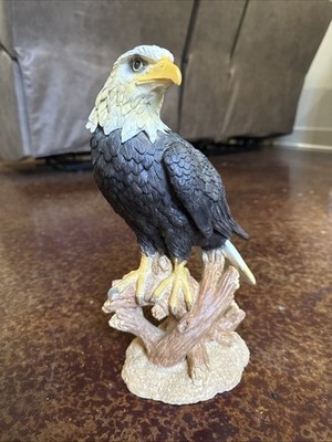 Polly Resin American Eagle Perching on Tree Branch-13in Tall-2lbs 13oz