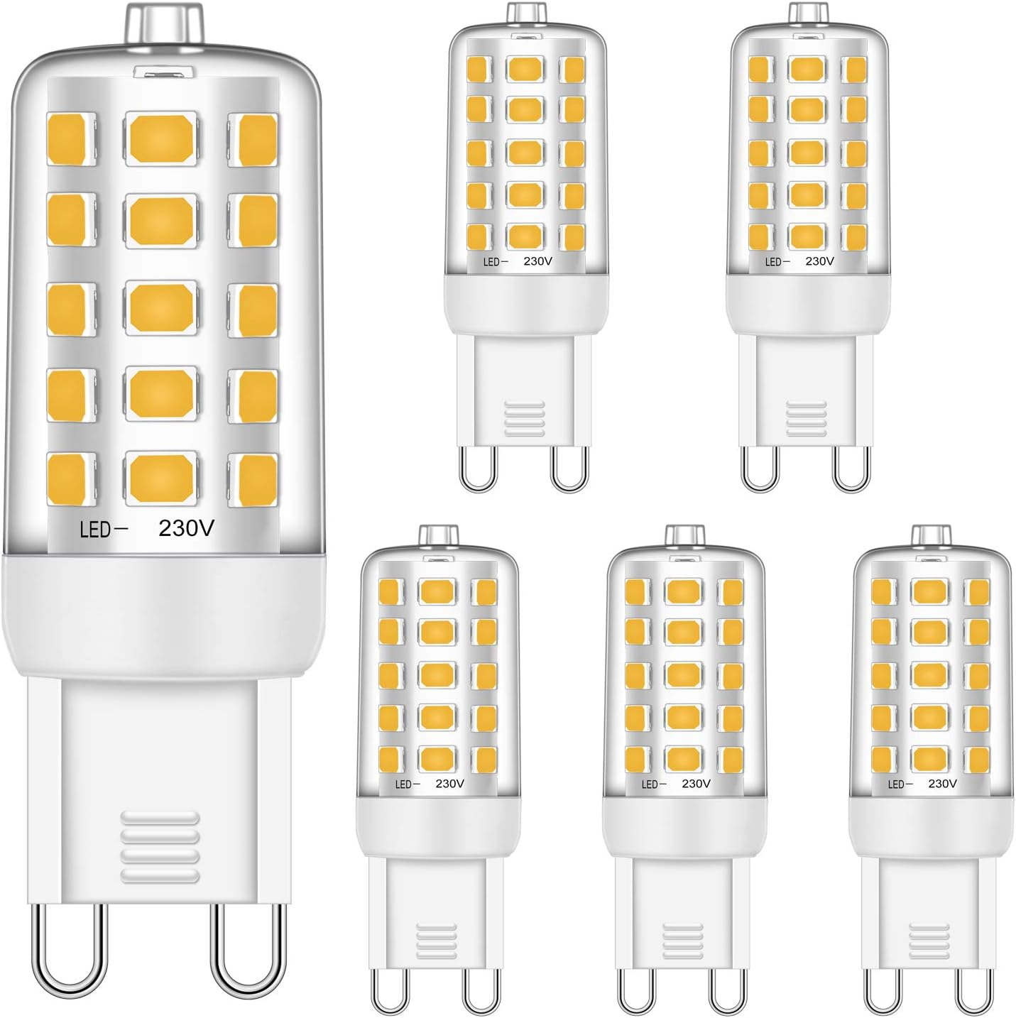 G9 LED Light Bulbs 5W Warm White 2700K No Flicker Equivalent to 25W 28W 33W 40W