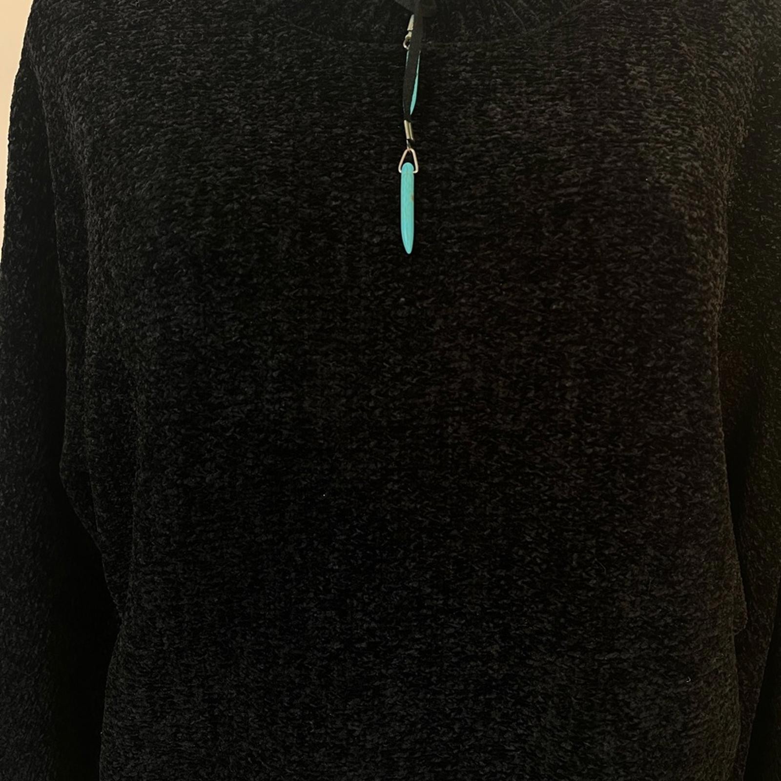 Double Zero Textured Black Pullover - image 6