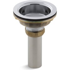 Kohler K-8804-CP Duostrainer Drain Body 3-1/2 to 4 in Chrome Quick Lock
