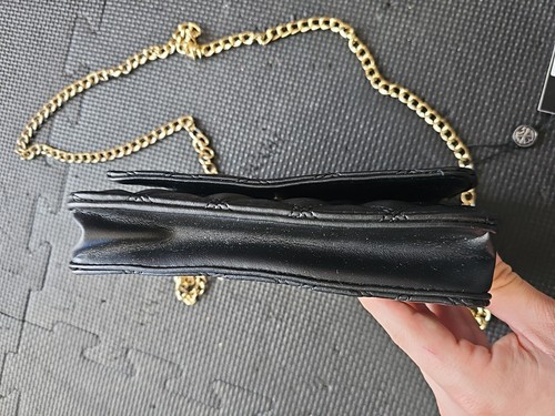 Christian Lacroix Cross Body Black Leather Purse Bag Wallet With Gold Chain - Picture 8 of 16