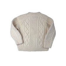 Blarney Woolen Mills Irish Hand Knit Wool Ivory Youth Sweater