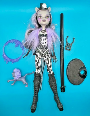 #ad Monster High Freak Du Chic Clawdeen Wolf Doll Circus Purple Hair w Pet Complete $169.00