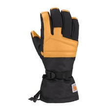 Carhartt Mens Storm Defender Insulated Leather Gauntlet Glove, Black Barley,