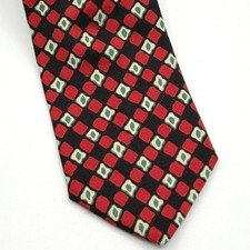 BROOKS BROTHERS Makers Silk Neck Tie Red Green Diamonds, Made Usa