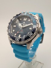 Solar Powered Diver Watch 300M Sapphire Stainless Steel Blue UK Fast Dispatch 