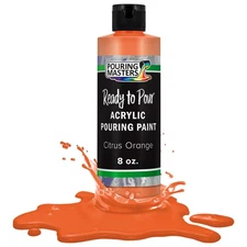 Pouring Masters Citrus Orange 8-Ounce Bottle Water-Based Acrylic Pouring Paint