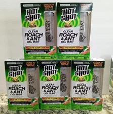 Lot Of 5 Hot Shot Ultra Clear Roach Ant Gel Bait Killer Poison Pest Queen Colony