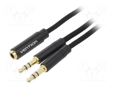 Jack 3,5mm Stecker 3pin x2,Jack 3,5mm 4pin Buchse 0,3m Kabel