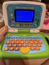 LeapFrog 2-in-1 LeapTop Touch Green Blue Learning Laptop Tablet 6009 Tested