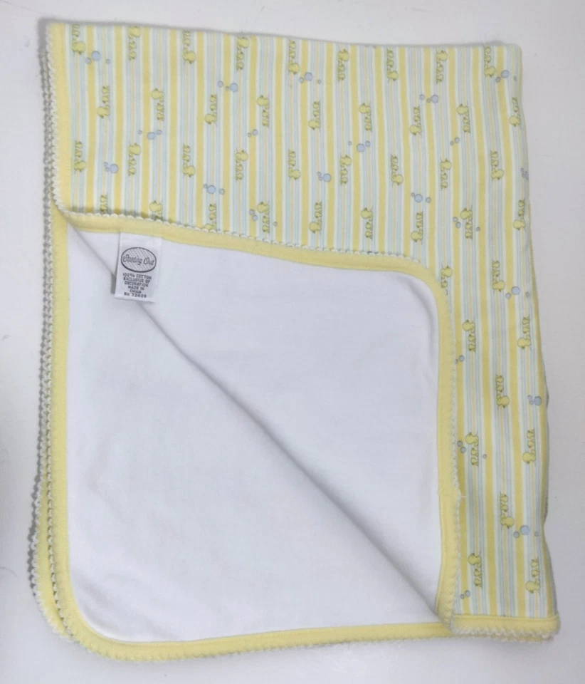 Starting Out Yellow Duck Duckies Cotton Baby Blanket - Image 2 of 3