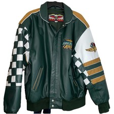 1998 Brickyard 400 Leather Bomber Jacket Size L Indianapolis Motor Speedway