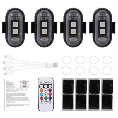 Wireless LED Strobe Light RGB 8 Colors Rechargeable Flashing Car Ambient Lights
