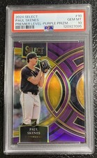 2024 Panini Select #10 Paul Skenes Premier Level-Purple Prizm /99 PSA 10 Pirates