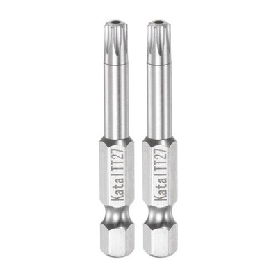2pcs TT27 Magnetic Security Star 7 Point Screwdriver Bit 1/4'' Hex Shank 2''