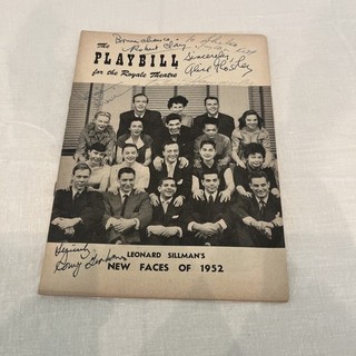 New Faces Of 1952 6/2/52. Signed R. Clary E. Kitt A. Ghostley R. Graham Etc.