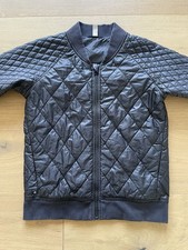 Athleta Girl's Black Quilted Bomber Jacket Youth Size X-Large 14 Full Zip
