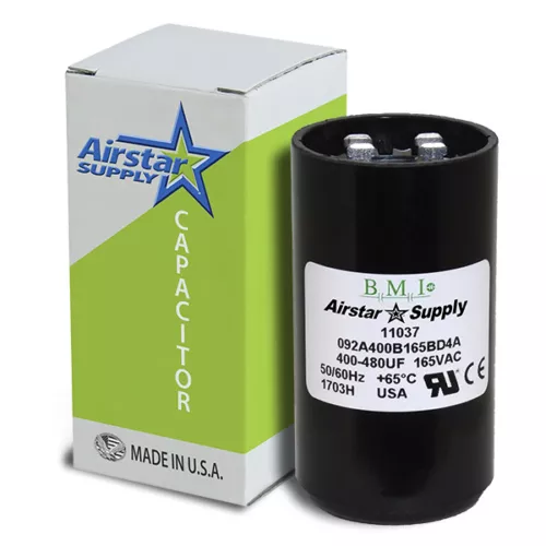 400 - 480 uF x 165 VAC  BMI Motor Start Capacitor # 092A400B165BD4A  USA