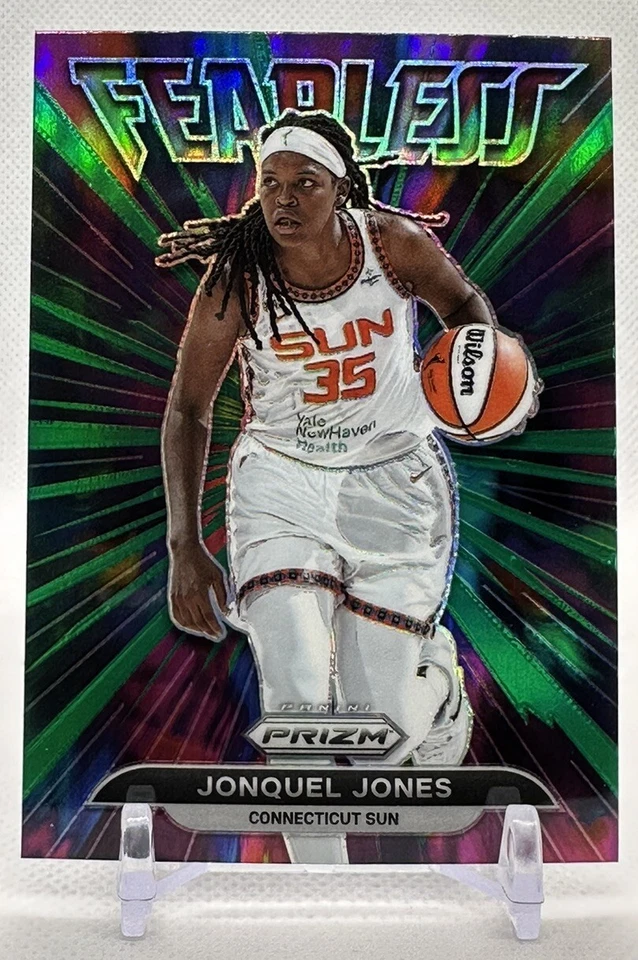 Jonquel Jones 2022 Panini Prizm WNBA #11 Green Far Out & #12 Green Fearless Lot - Image 3 of 4