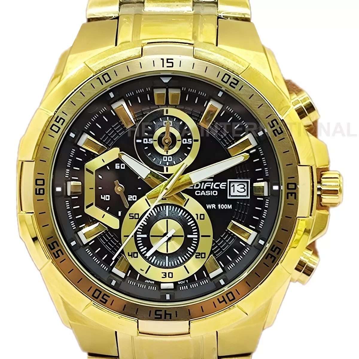 Edifice casio black and deals gold