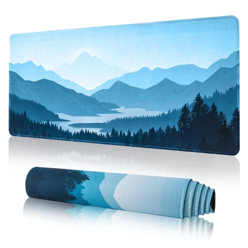 Grand Tapis de Souris de Jeu（800×300×3mm） avec Bords Cousus Base en Caoutchou...