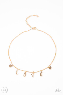 Love Conquers All Gold Paparazzi Jewelry/Accessories Necklace