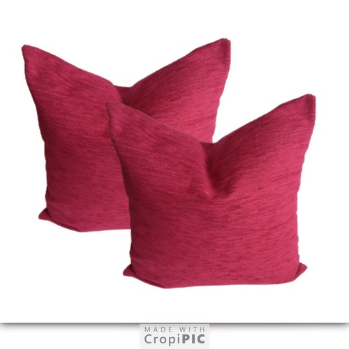 Large Cushions Covers Chenille Set Of 2 22"x 22" 24"x 24" Each Various colours - Picture 3 of 20