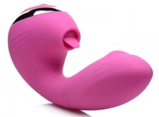 Inmi Shegasm Licking G-Throb Rechargeable Silicone Rabbit Vibrator Sex Toy Pink