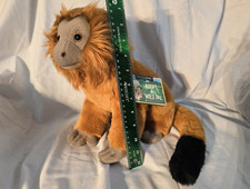 New 12" T Golden Lion Tamarin Monkey Plush FAO Schwarz Realistic Adopt Wild Pal