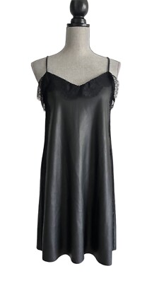ZARA Black Faux Leather Slip Dress Small | eBay ZARA Black Faux Leather Slip Dress Small | eBay