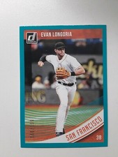 2018 Donruss Evan Longoria Teal /199 Giants Baseball Card 179