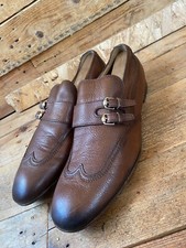 Gucci monk strap brown leather shoes UK 10D,US 11