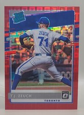 2020 Donruss Optic #86 T.J. Zeuch Pandora Red #/79