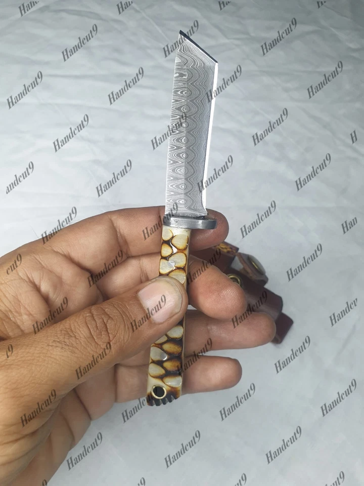 Cuchillo Personalizado Mini Tento Damasco Cuchillo Mejor Lote De 8 Cuchillos Regalo Para Empleados Foto 4 de 4