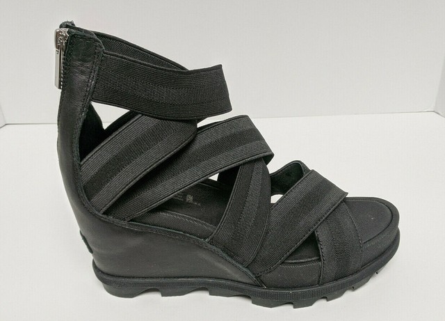 SOREL Joanie II Slingback Wedge Sandals Women's Platform Casual Shoes Black | eBay