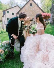 Light Pink Wedding Bridal Dresses Tiered Ruffle Garden Wedding Gowns Bridal