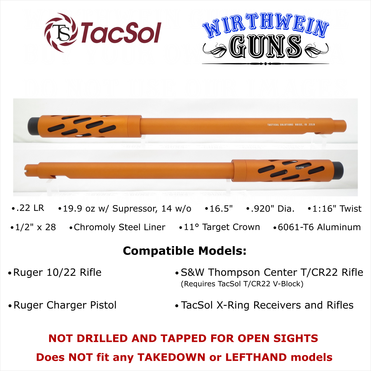 ブルバレル　BULL BARREL 200 Tactical Solutions Ruger 10/22 SBX Bull Barrel in Matte Orange | eBay
