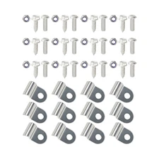 Sets of 12 Stainless Steel Clamps w/Screw & Nuts for 3/16" Brake Lines Tube New