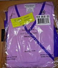 National Uniforms scrubs Medical/Nursing Purple top/bottom set XS short sl