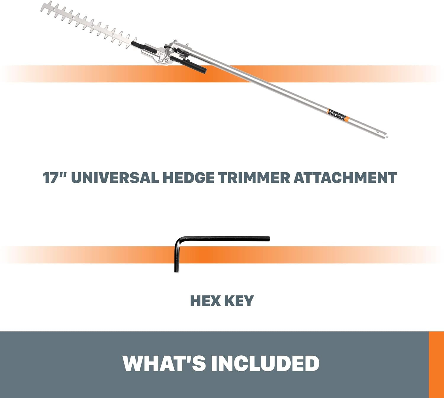 WA0220 40V Nitro Driveshare 17" Universal Hedge Trimmer Attachment