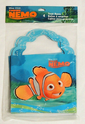 NEW~ ~FINDING   NEMO~ I PKG. WITH 4 TREAT BOXES -  5 1/2 '' X 5''--PARTY SUPPLIES