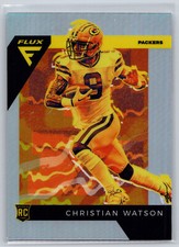 2022 Panini Chronicles Football Christian Watson Flux Silver Prizm Rookie RC